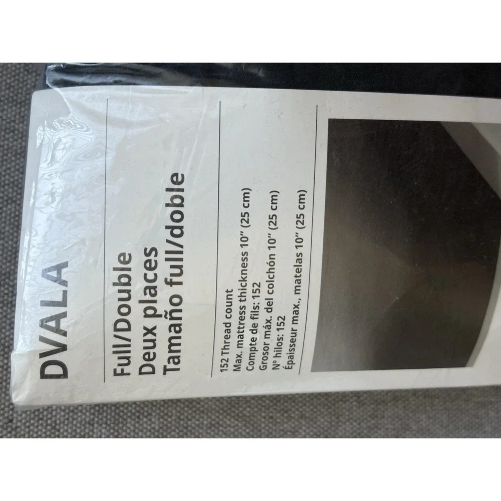 Ikea DVALA Full/Double Flat & Fitted Sheet Black Cotton